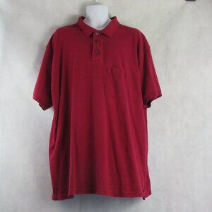 George Foreman Men's Big & Tall Short Sleeve Polo Shirt, Solid Red, 3X Big